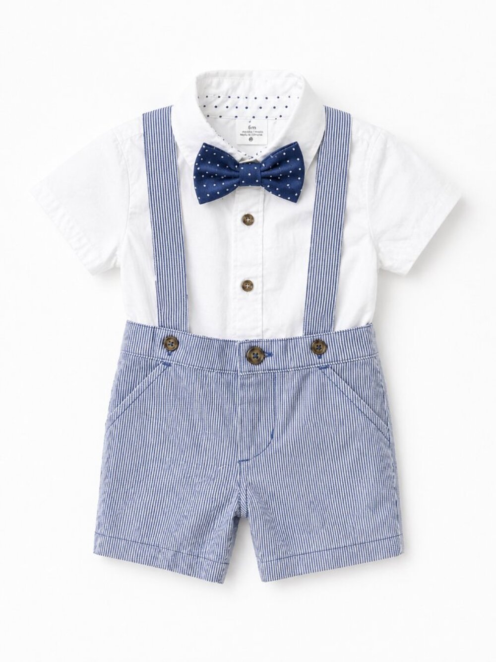 Carter’s Baby Boy 3 Piece Outfit Set 6 Months NWT Bow Tie Shirt Suspender Shorts